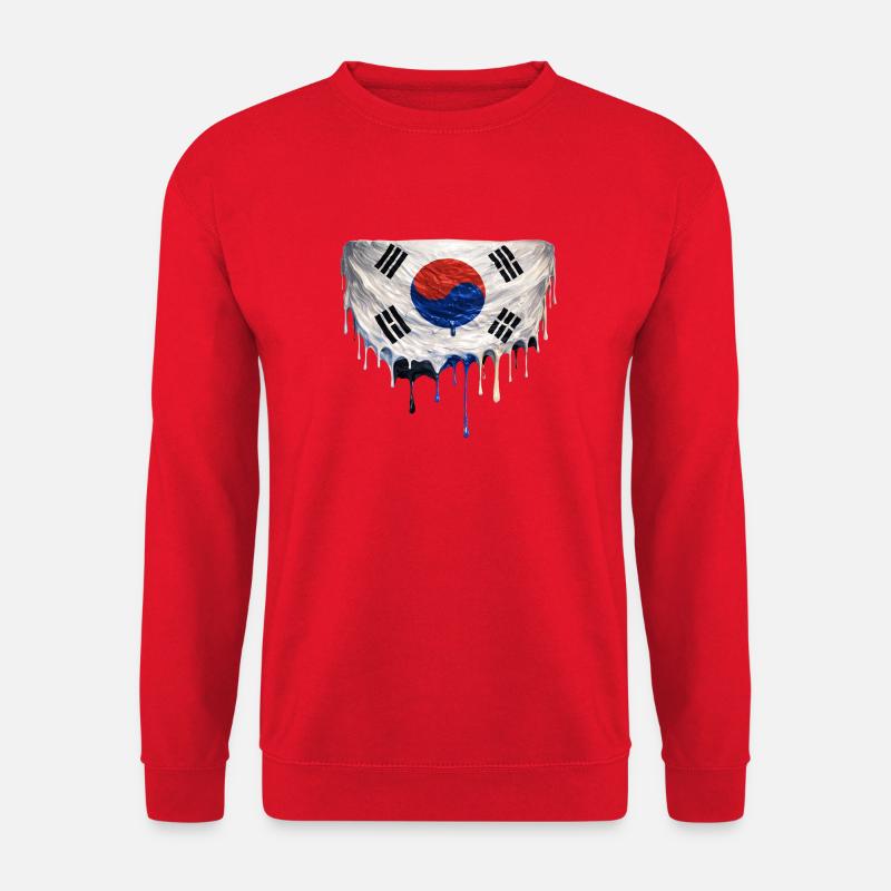Drapeau coréen dégoulinant - Sweat-shirt Unisexe - rouge