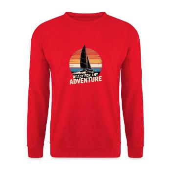 Régate Voile Chemise Voilier, Équipage de Yacht - Sweat-shirt Unisexe - rouge - Devant - Alina (178cm) & Michal (187cm)