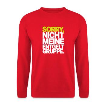 Sorry Nicht Meine Entgeltgruppe Beamte TVöD Büro - Unisex Pullover - Rot - Vorne - Alina (178cm) & Michal (187cm)
