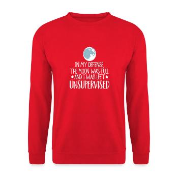Moonlit Mischief Quote Tee - Unisex Sweatshirt - red - Front - Alina (178cm) & Michal (187cm)