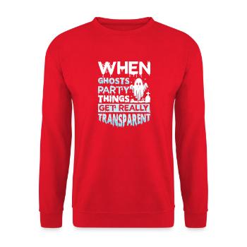 Dicton anglais d’Halloween de Chasseur de Fantômes - Sweat-shirt Unisexe - rouge - Devant - Alina (178cm) & Michal (187cm)