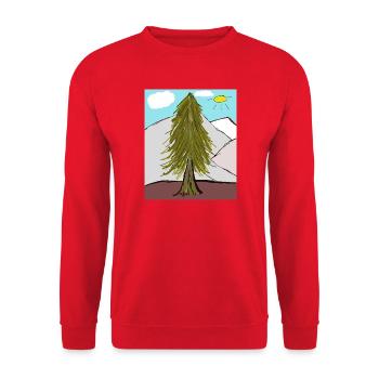 Coniferous forest on the mountain sunshine - Unisex Sweatshirt - red - Front - Alina (178cm) & Michal (187cm)