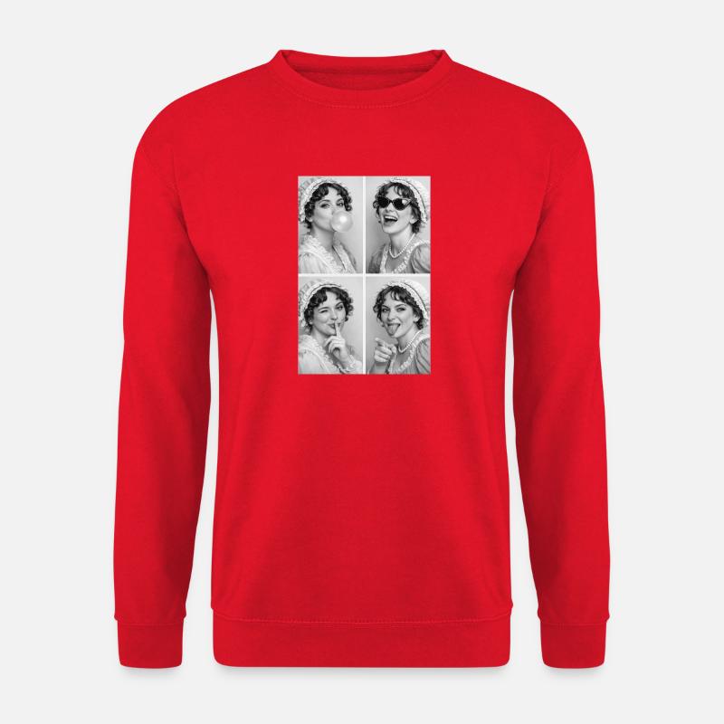 Jane Austen Fotocollage - Unisex Pullover - Rot