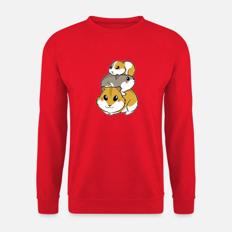 Niedliche Hamster Meerschwein Pyramide - Unisex Pullover - Rot