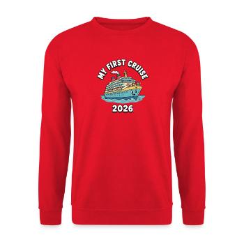 My first cruise in 2026 - Unisex Sweatshirt - red - Front - Alina (178cm) & Michal (187cm)