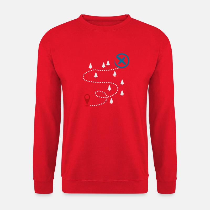 Adventure Trail Map Geocaching Graphic - Unisex Sweatshirt - red