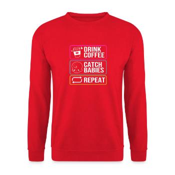 Midwife - Unisex Sweatshirt - red - Front - Alina (178cm) & Michal (187cm)