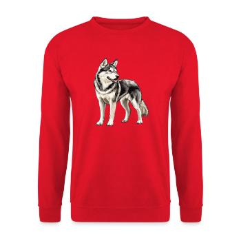 Husky Portrait - Unisex Sweatshirt - red - Front - Alina (178cm) & Michal (187cm)