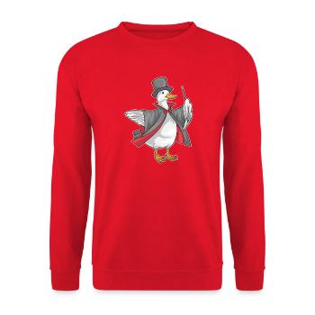 Duck Wizard Wand - Unisex Sweatshirt - red - Front - Alina (178cm) & Michal (187cm)