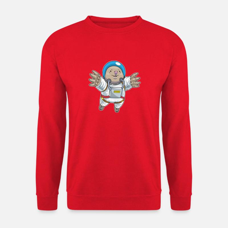 Maulwurf Astronaut Weltraum - Unisex Pullover - Rot