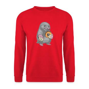 Donut Taupe - Sweat-shirt Unisexe - rouge - Devant - Alina (178cm) & Michal (187cm)