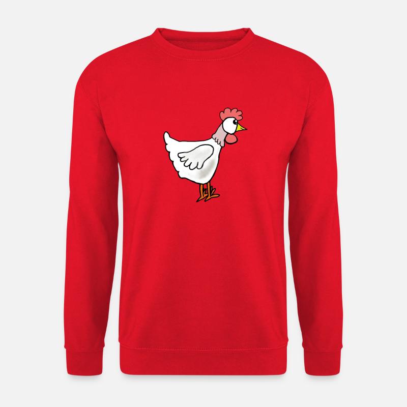 Freches Huhn Cartoon Hühner Henne  Ostern - Unisex Pullover - Rot