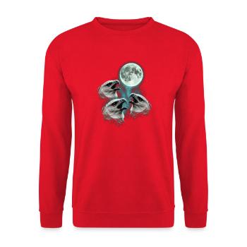 Harpy eagles howling at the moon - Unisex Sweatshirt - red - Front - Alina (178cm) & Michal (187cm)