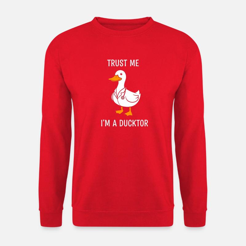 Ducktor Duck – Vertrau Mir - Unisex Pullover - Rot