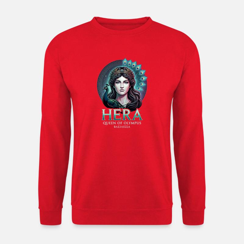 Hera bunter Pfau - Unisex Pullover - Rot