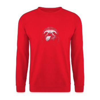 Smiling sloth in night contrast - Unisex Sweatshirt - red - Front - Alina (178cm) & Michal (187cm)