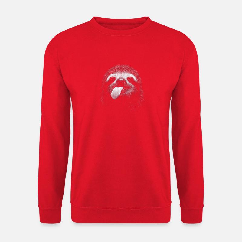 Lächelndes Faultier im Nachtkontrast - Unisex Pullover - Rot
