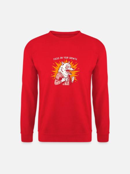 Wachstum fokussieren Wolf - Unisex Pullover - Rot
