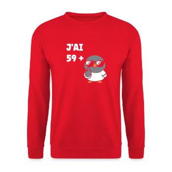 60 years - Unisex Sweatshirt - red - Front - Alina (178cm) & Michal (187cm)
