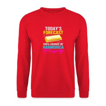 Harmonica Folk Music Folk Festival - Unisex Sweatshirt - red - Front - Alina (178cm) & Michal (187cm)