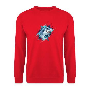 Cartoonhai Splash-Style - Unisex Pullover - Rot - Vorne - Alina (178cm) & Michal (187cm)