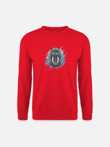 Walross im Farbsplash - Unisex Pullover - Rot