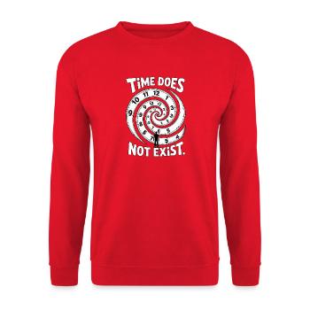 Time Does Not Exist Zeitblindheit - Unisex Pullover - Rot - Vorne - Alina (178cm) & Michal (187cm)