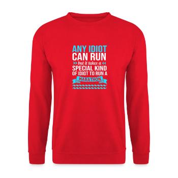 Marathoniens Semi-marathon Marathon - Sweat-shirt Unisexe - rouge - Devant - Alina (178cm) & Michal (187cm)