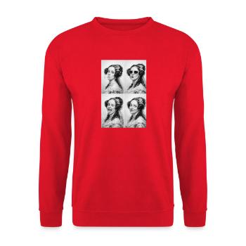 Ada, Lovelace Collage - Sweat-shirt Unisexe - rouge - Devant - Alina (178cm) & Michal (187cm)