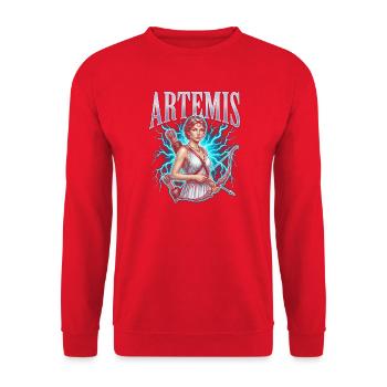 Artemis Lightning Hunter - Unisex Sweatshirt - red - Front - Alina (178cm) & Michal (187cm)