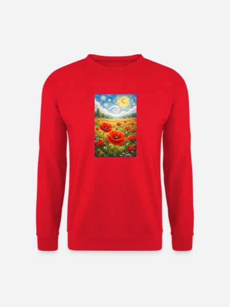 Mohnblume Sternennacht - Unisex Pullover - Rot