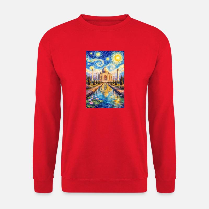 Taj Mahal Sternennacht Impression - Unisex Pullover - Rot