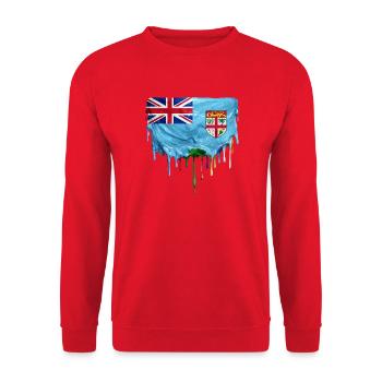 Fidschi tropfende Flagge - Unisex Pullover - Rot - Vorne - Alina (178cm) & Michal (187cm)