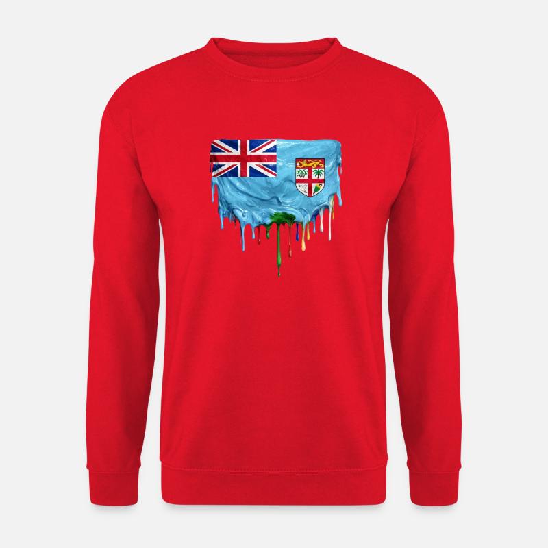 Fidschi tropfende Flagge - Unisex Pullover - Rot