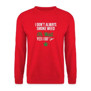 Ich rauche nicht immer Gras - Unisex Pullover - Rot - Vorne - Alina (178cm) & Michal (187cm)