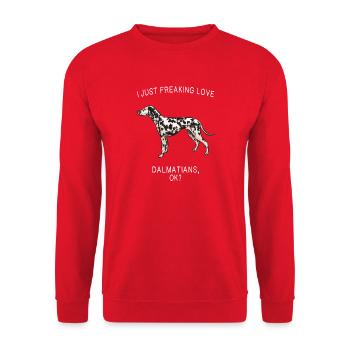 Amour dalmatien : T-shirt canin audacieux - Sweat-shirt Unisexe - rouge - Devant - Alina (178cm) & Michal (187cm)