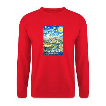 Johannesburg, Südafrika Starry Night  - Unisex Pullover - Rot - Vorne - Alina (178cm) & Michal (187cm)