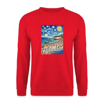 Boulders Beach, South Africa Starry Night - Unisex Sweatshirt - red - Front - Alina (178cm) & Michal (187cm)