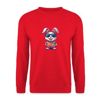 Bunny Comic Holiday - Sweat-shirt Unisexe - rouge - Devant - Alina (178cm) & Michal (187cm)