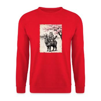 Le chat chevauche le lama - Sweat-shirt Unisexe - rouge - Devant - Alina (178cm) & Michal (187cm)