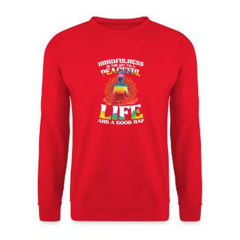  Mindfulness Is The Key To A Peaceful Life And A - Unisex Pullover - Rot - Vorne - Alina (178cm) & Michal (187cm)