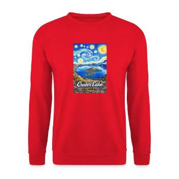 Parc national de Crater Lake, Oregon Starry Night - Sweat-shirt Unisexe - rouge - Devant - Alina (178cm) & Michal (187cm)