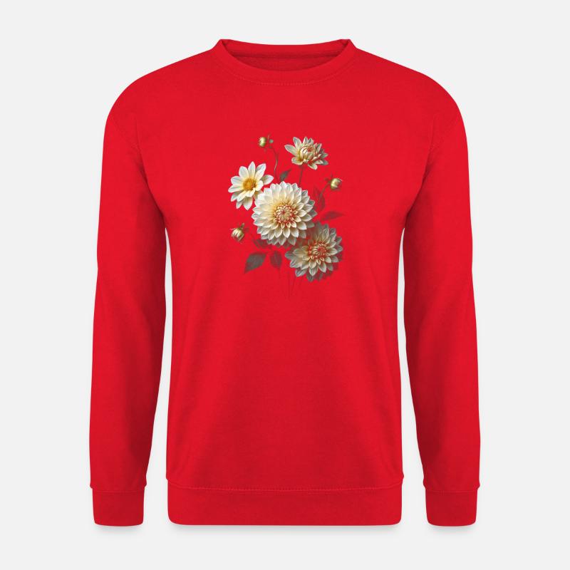 Creme Dahlienzauber - Unisex Pullover - Rot