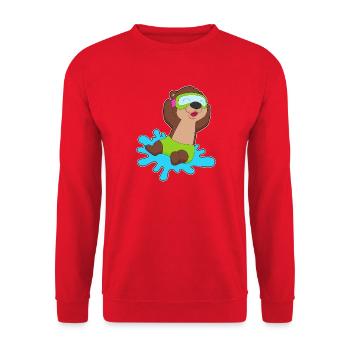 Otter Schwimmen Schwimmbrille Sommer - Unisex Pullover - Rot - Vorne - Alina (178cm) & Michal (187cm)