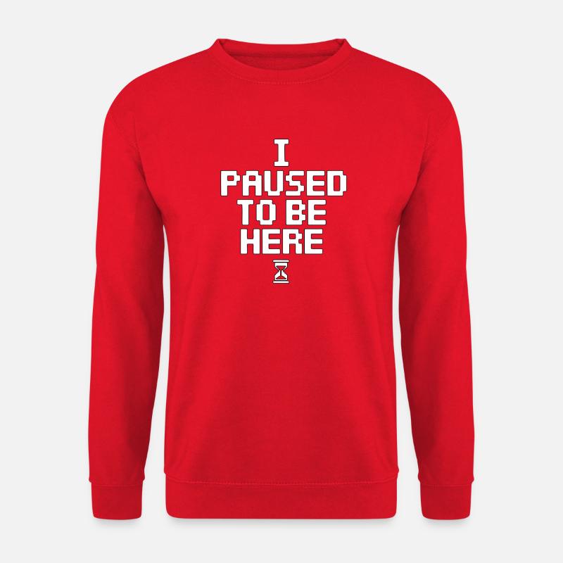 I paused here - Unisex Sweatshirt - red