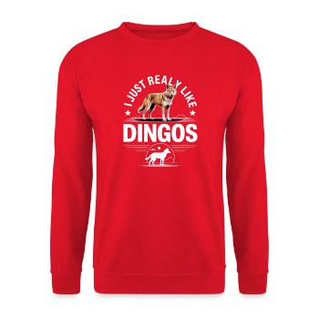 Dingo Australischer Wildhund Tierliebhaber Design - Unisex Pullover - Rot - Vorne - Alina (178cm) & Michal (187cm)