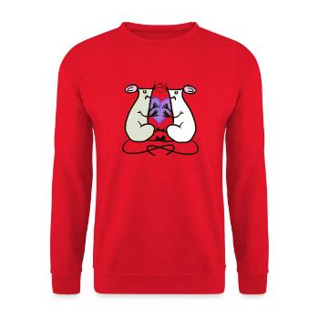 Rats, Mice, Heart, Valentine, Friends - Unisex Sweatshirt - red - Front - Alina (178cm) & Michal (187cm)
