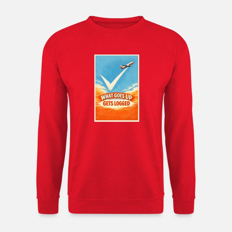 Was hochgeht wird geloggt | Plane Spotter - Unisex Pullover - Rot