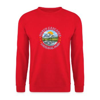 North Cascades National Park - Unisex Sweatshirt - red - Front - Alina (178cm) & Michal (187cm)