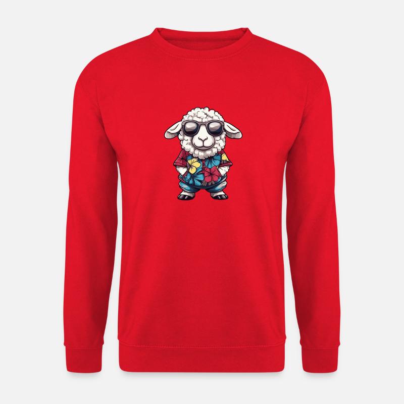 Schaf Comic Urlaub - Unisex Pullover - Rot